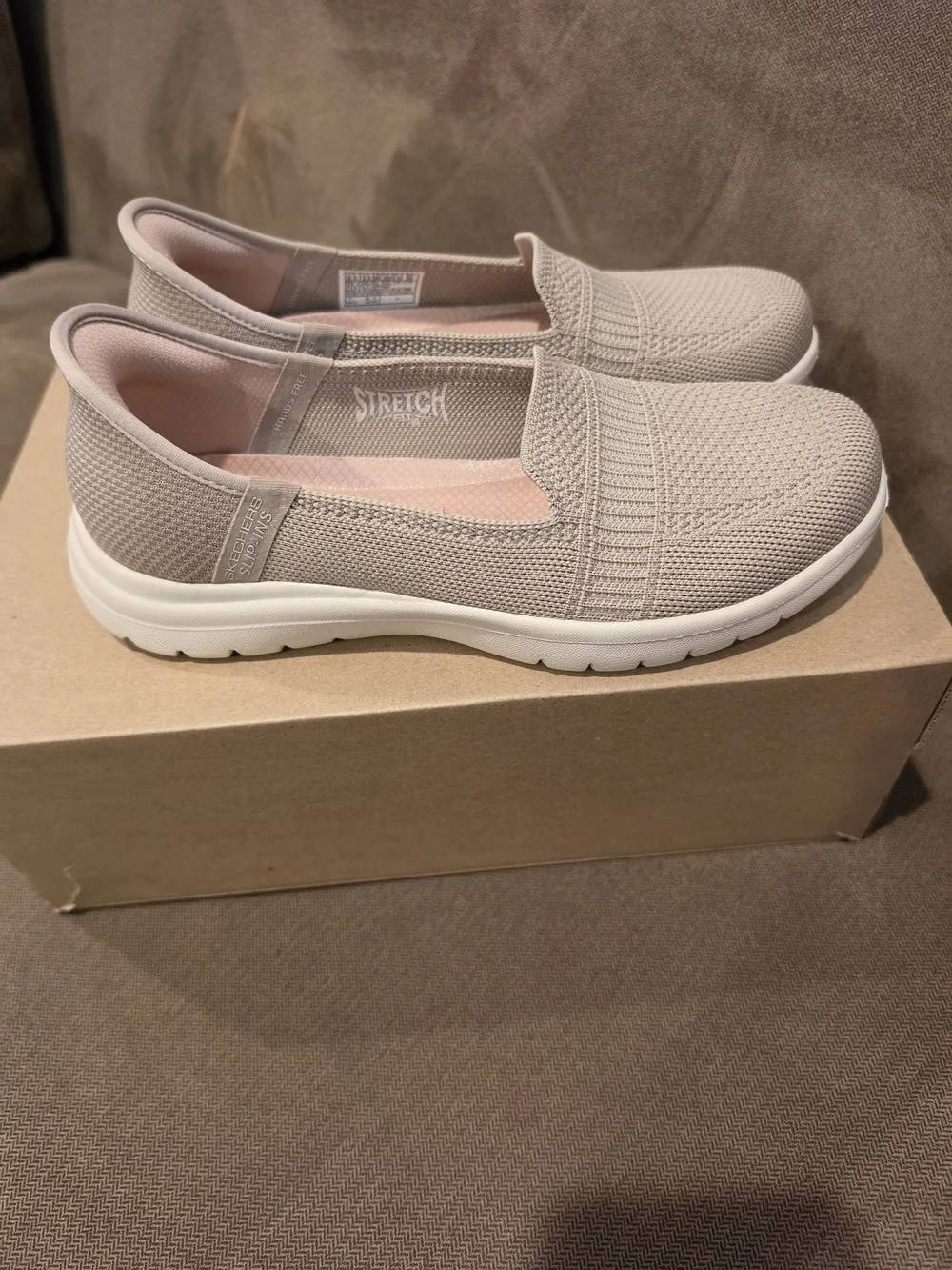 Skechers Slip-Ins Lightweight Knit Slip-On Sneaker — Soft Beige